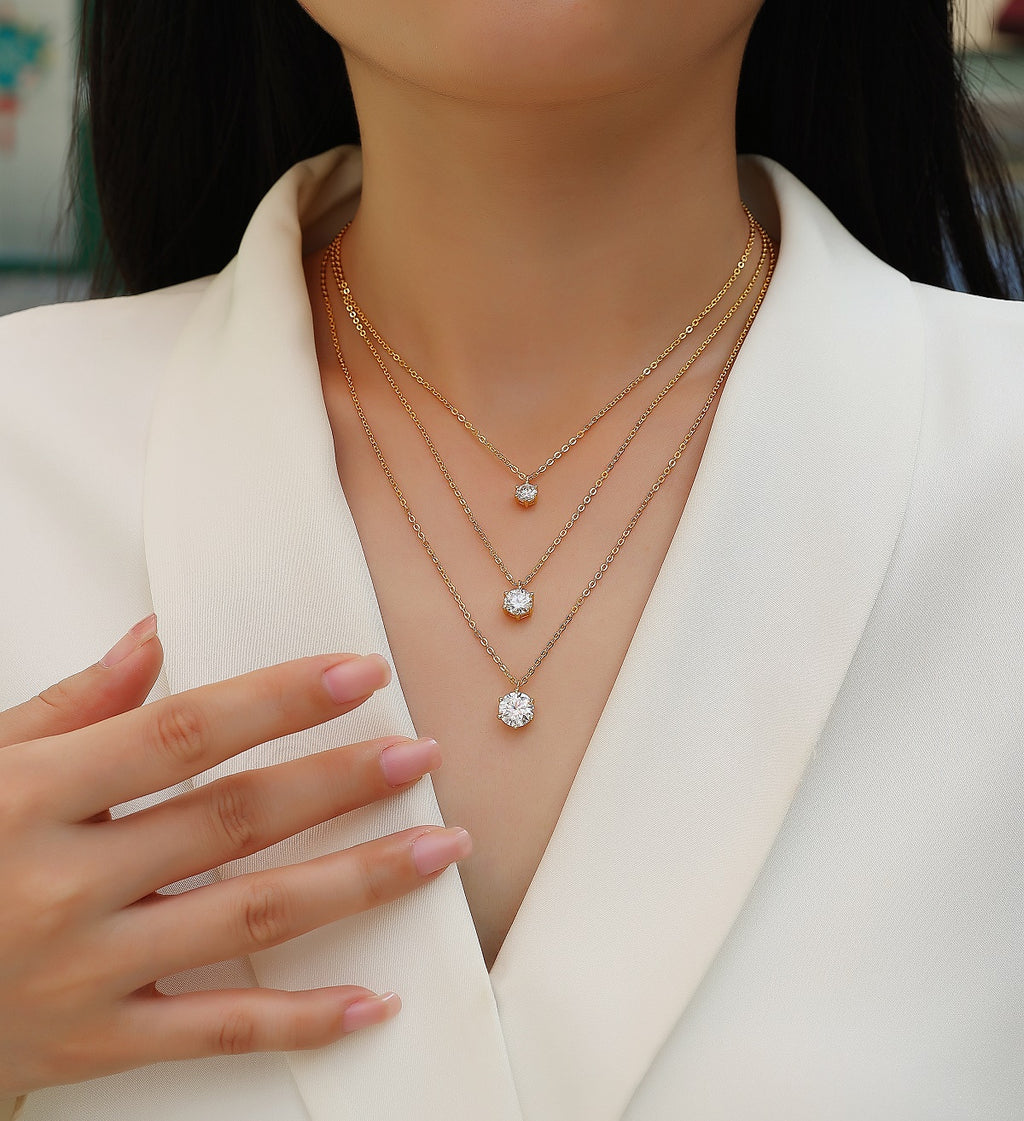 2-Carat Morganite Pendant Necklace — Gold-Plated S925 Silver