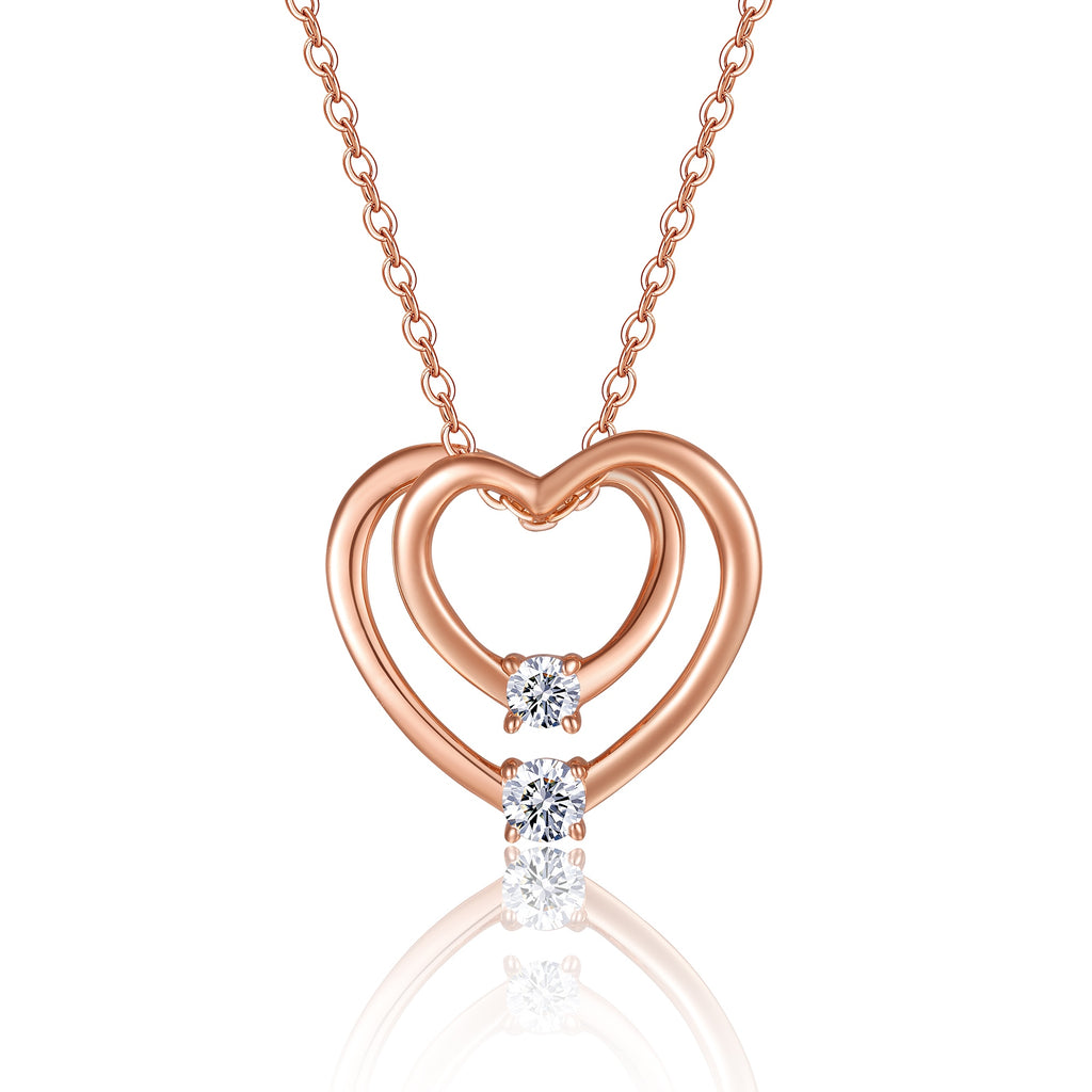 Moissanite Solitaire Necklace – Platinum-Plated Sterling Silver | Timeless Luxury