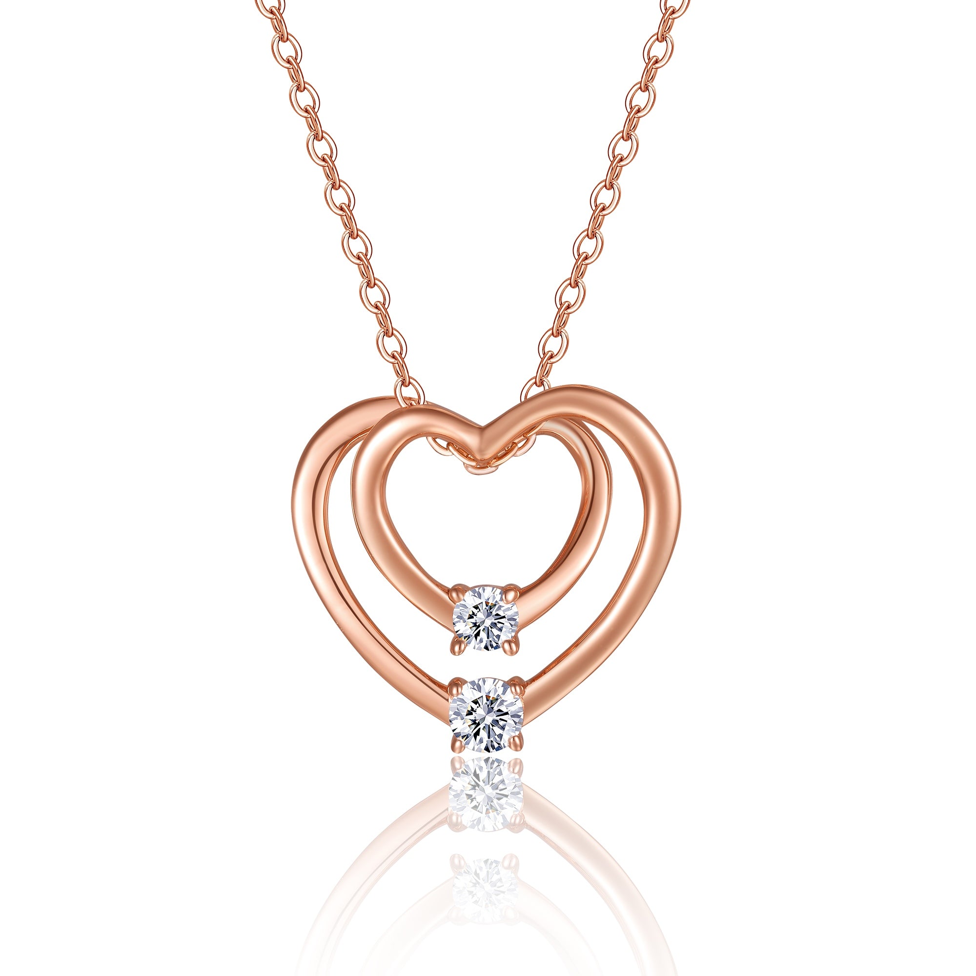 Moissanite Solitaire Necklace – Platinum-Plated Sterling Silver | Timeless Luxury
