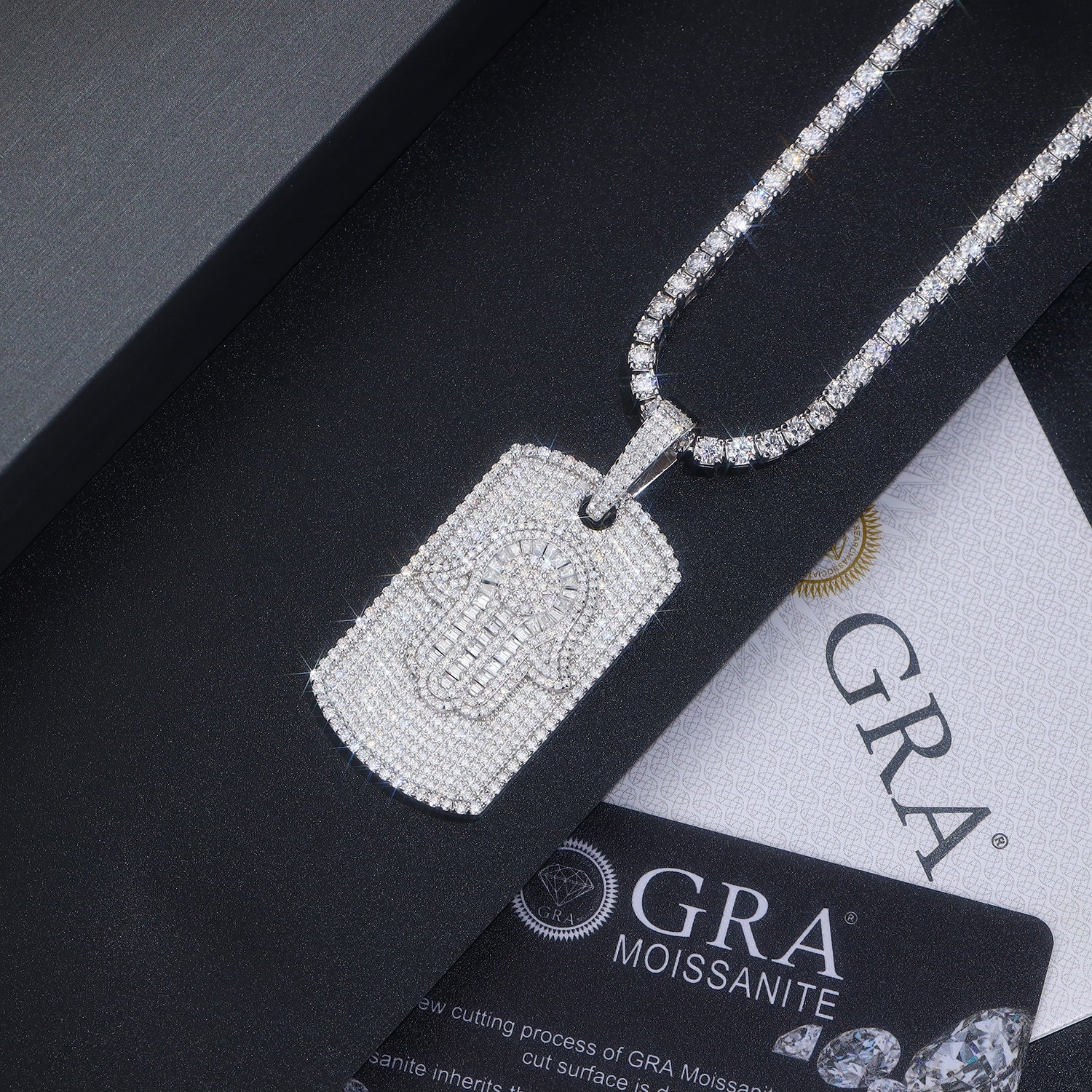Lumière – Moissanite Pendant | Platinum-Plated Sterling Silver | Pendant Only