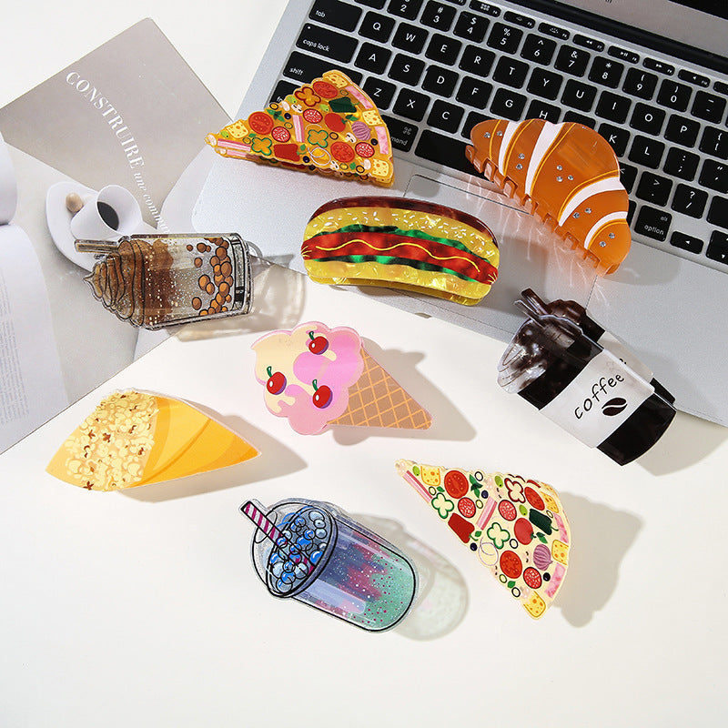 Cute Food Hair Clips | Luxury Novelty Accessories | Coffee, Pizza & More