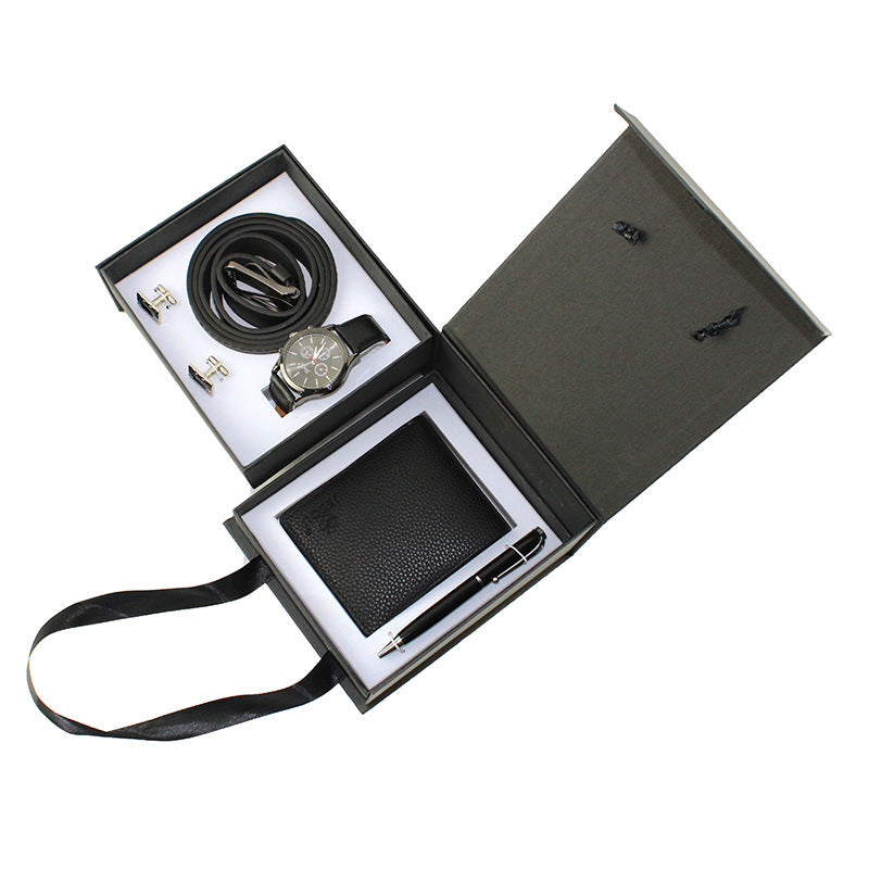 Men's Luxury Gift Set – 5-Piece | Watch, Belt, Wallet, Cufflinks & Pen