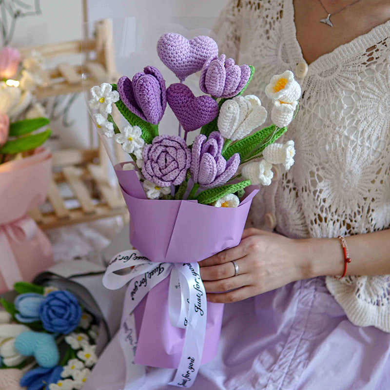 DIY Heart Bouquet Kit — Hand-Woven Gift for Her