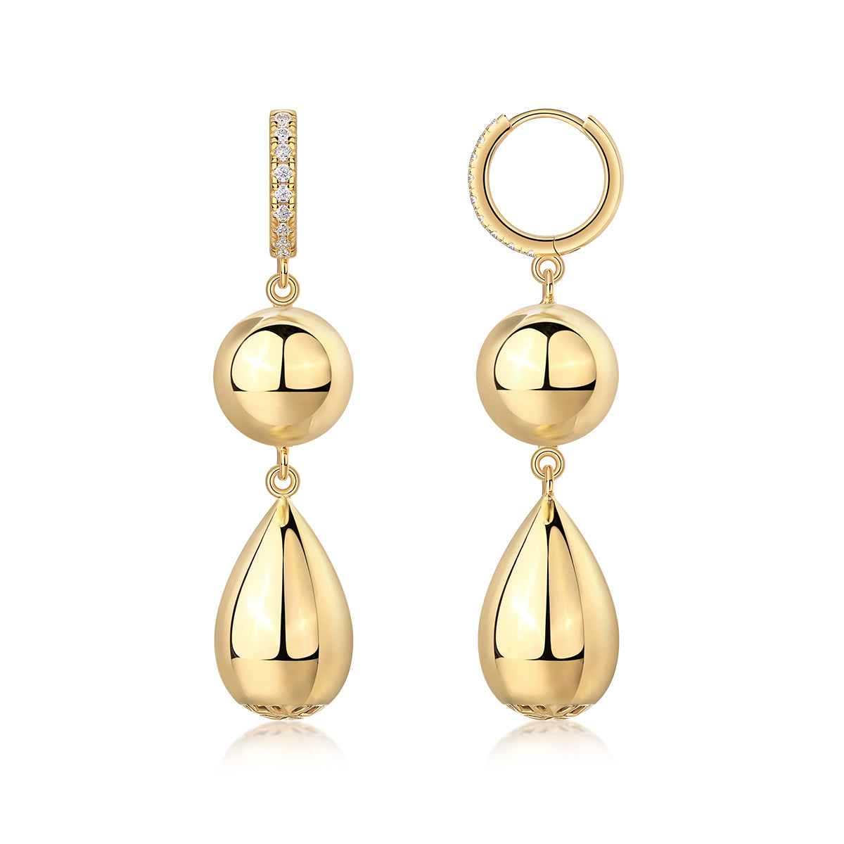 Golden Gourd — Moissanite Stud Earrings Set | S925 Gold-plated Silver