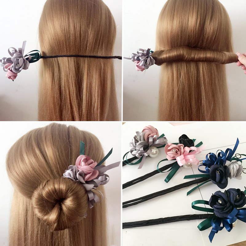 Pearl Flower Bun & Half-Bun Hair Accessory — Korean Style