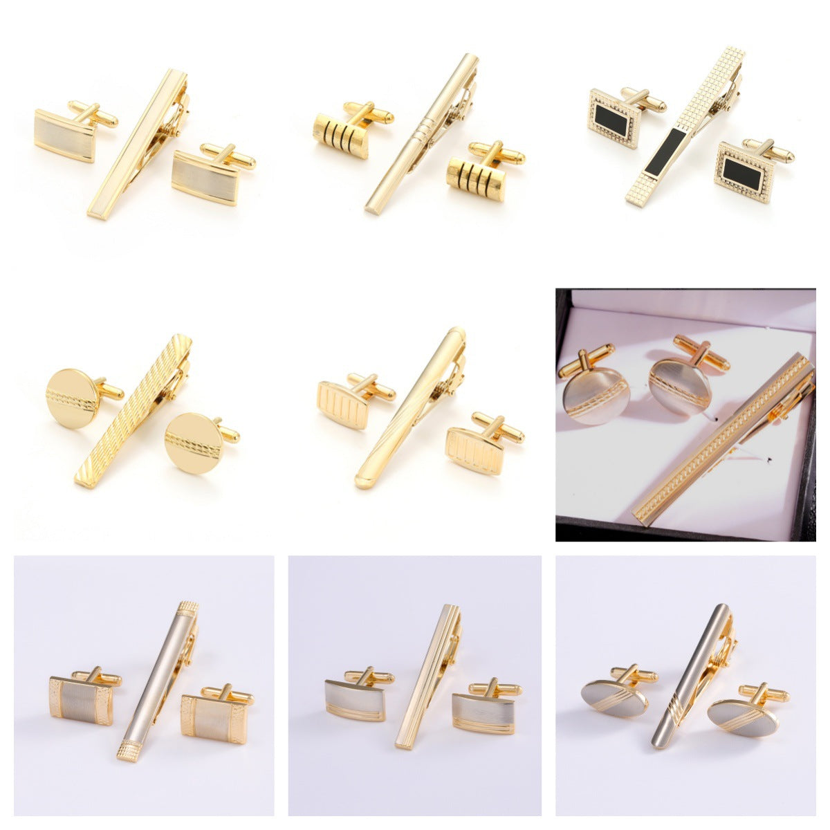 Men’s Luxury Cufflinks, Tie Clip & Pen Set — Business Elite
