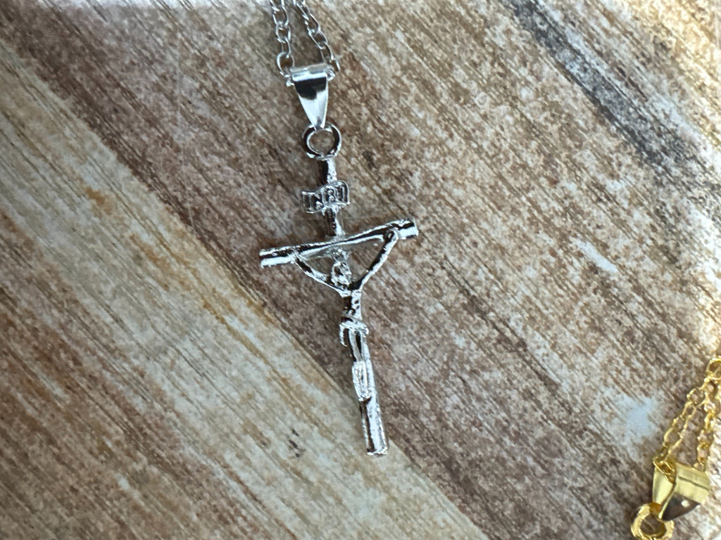 Croix — Titanium Steel Cross Necklace | Gold & Silver