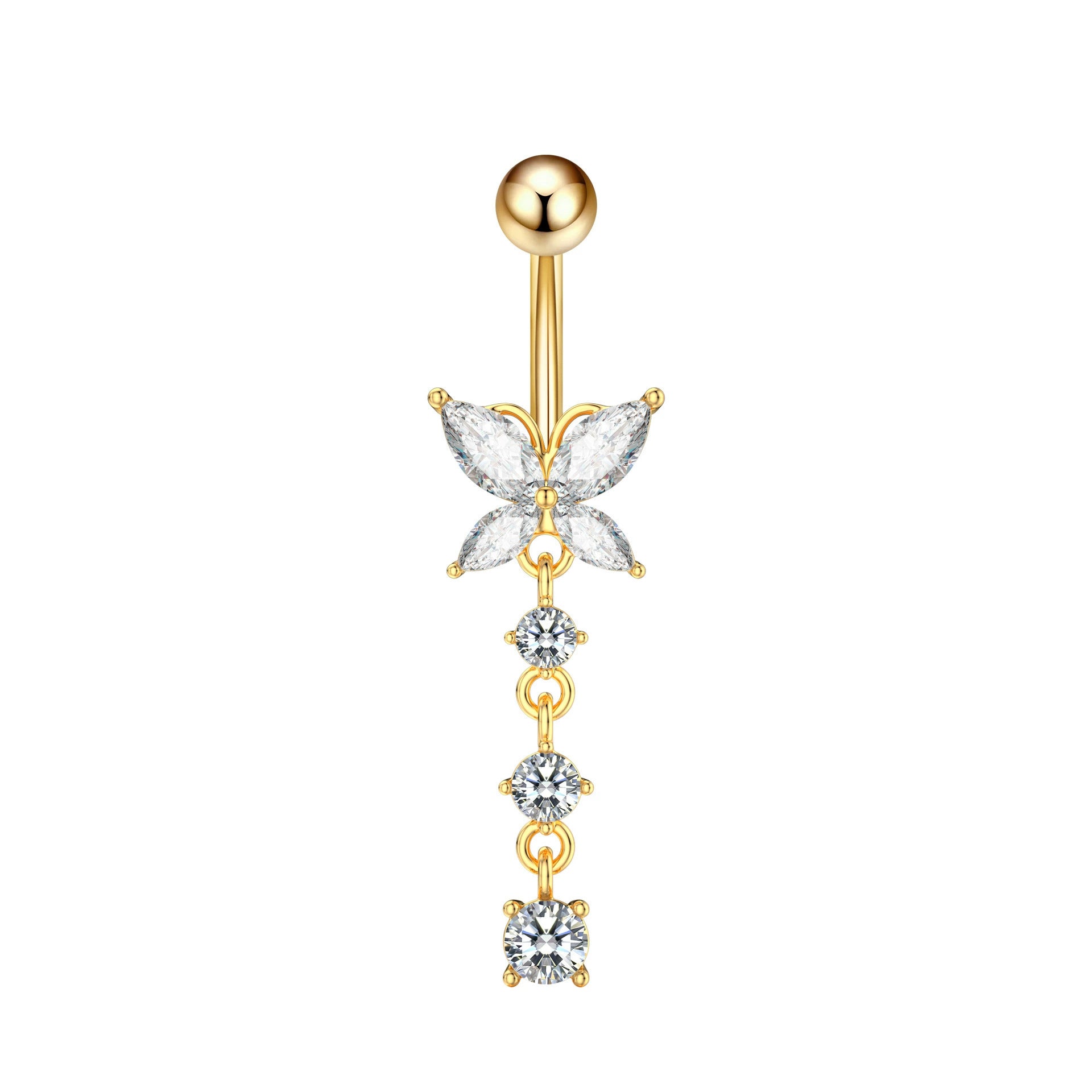 Zircon Butterfly Belly Button Ring — 60 Designs