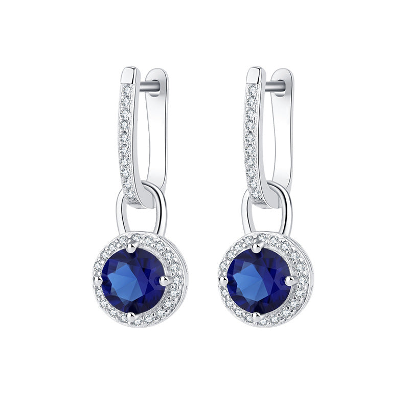 Long Crystal Zircon 925 Silver Luxury Drop Earrings