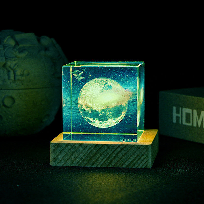 Crystal Moon Astronaut Lamp — Luxury K9 Crystal