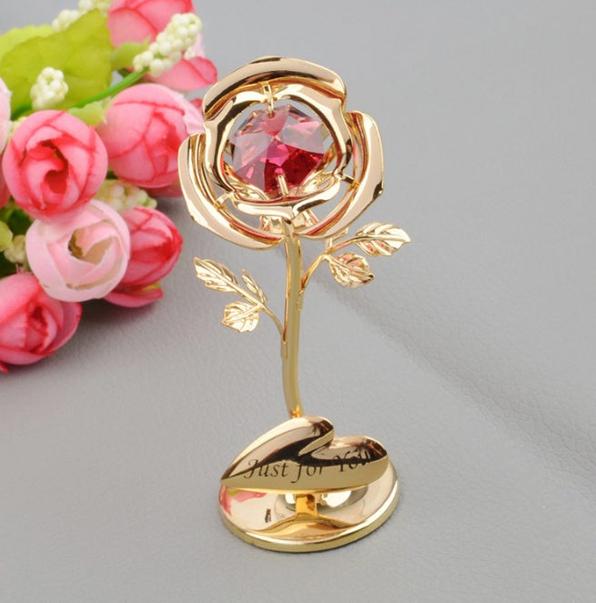 Diamond Rose Gold Ornament | Luxury Gift for Her
