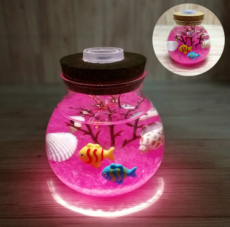 Ocean Dream Bottle — Luxury Luminous Glass Eco Terrarium