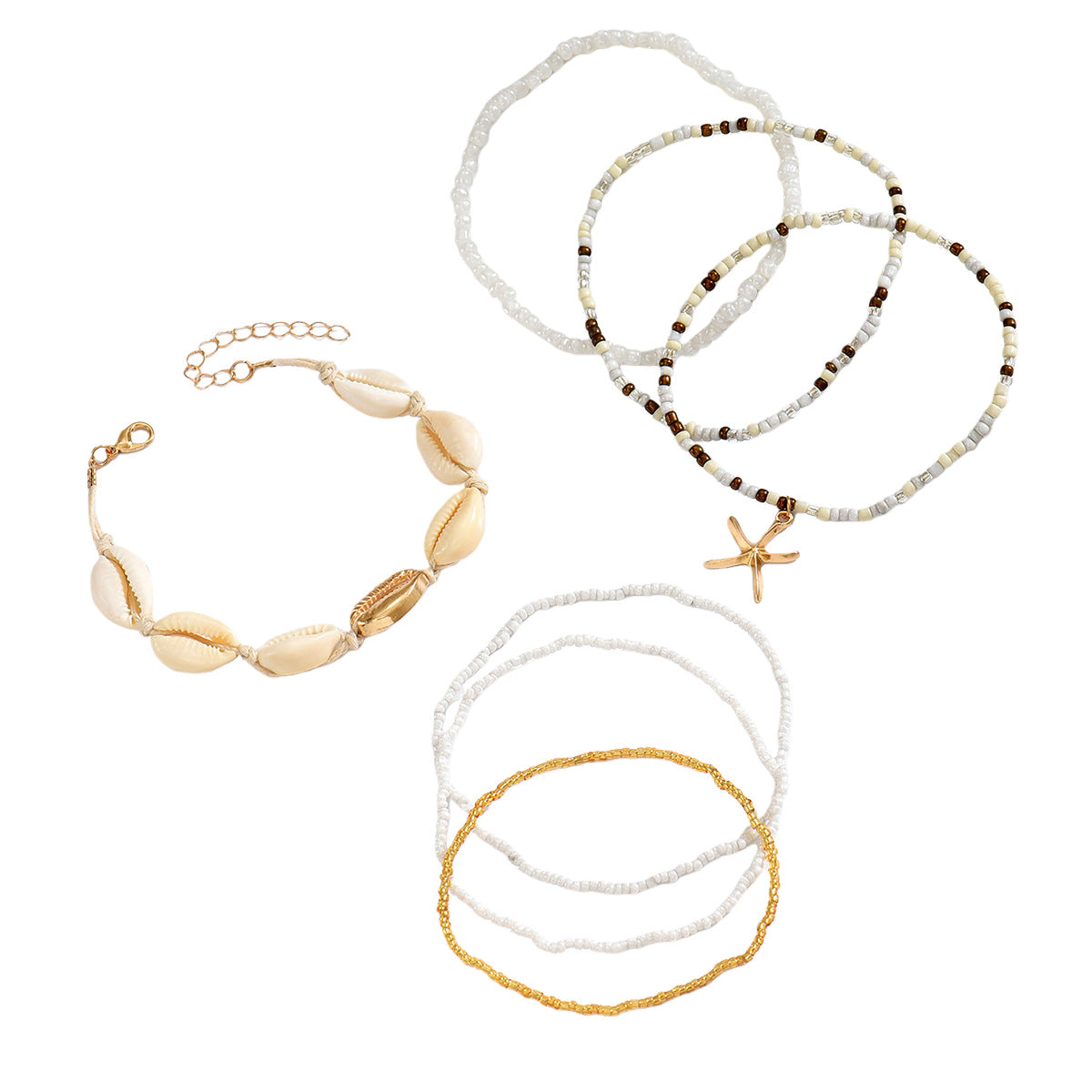 Starfish & Shell Anklet Set — Resort Luxury Collection