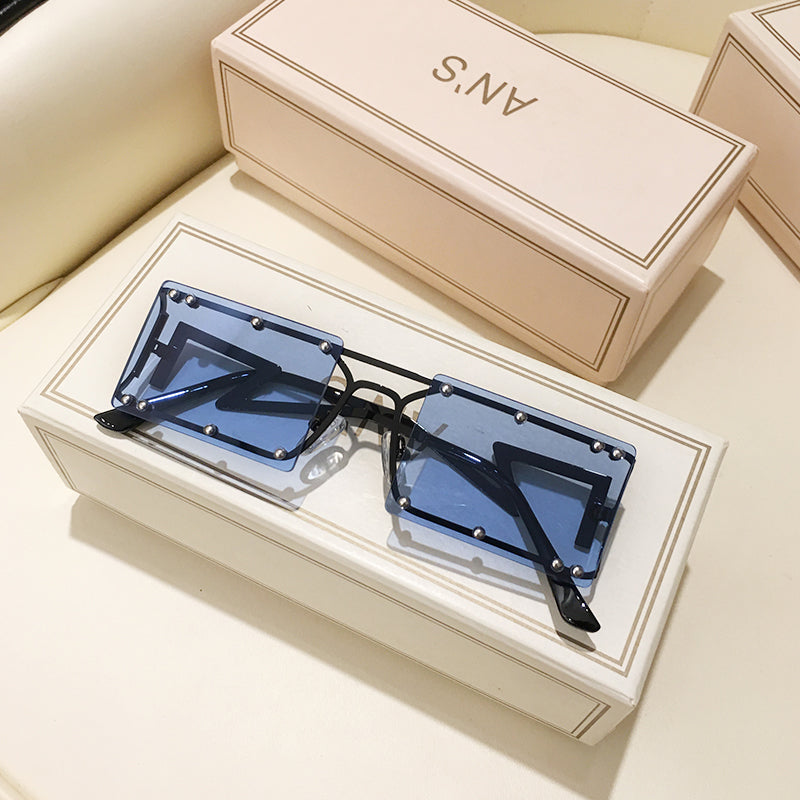 Rectangle Luxury Sunglasses with Optional Chain | Anti-UV | 6 Colors | Unisex