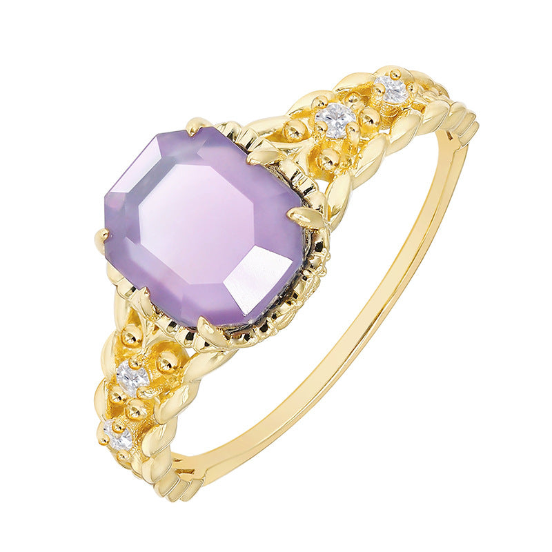Amethyst Geometric Silver Jewelry | Necklace & Ring Collection