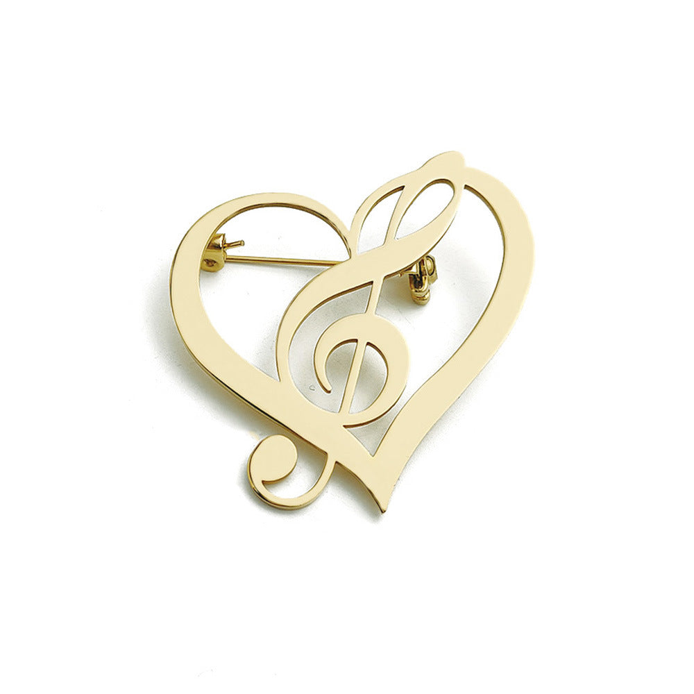 18K Love Heart Brooch — Luxury Romantic Pin