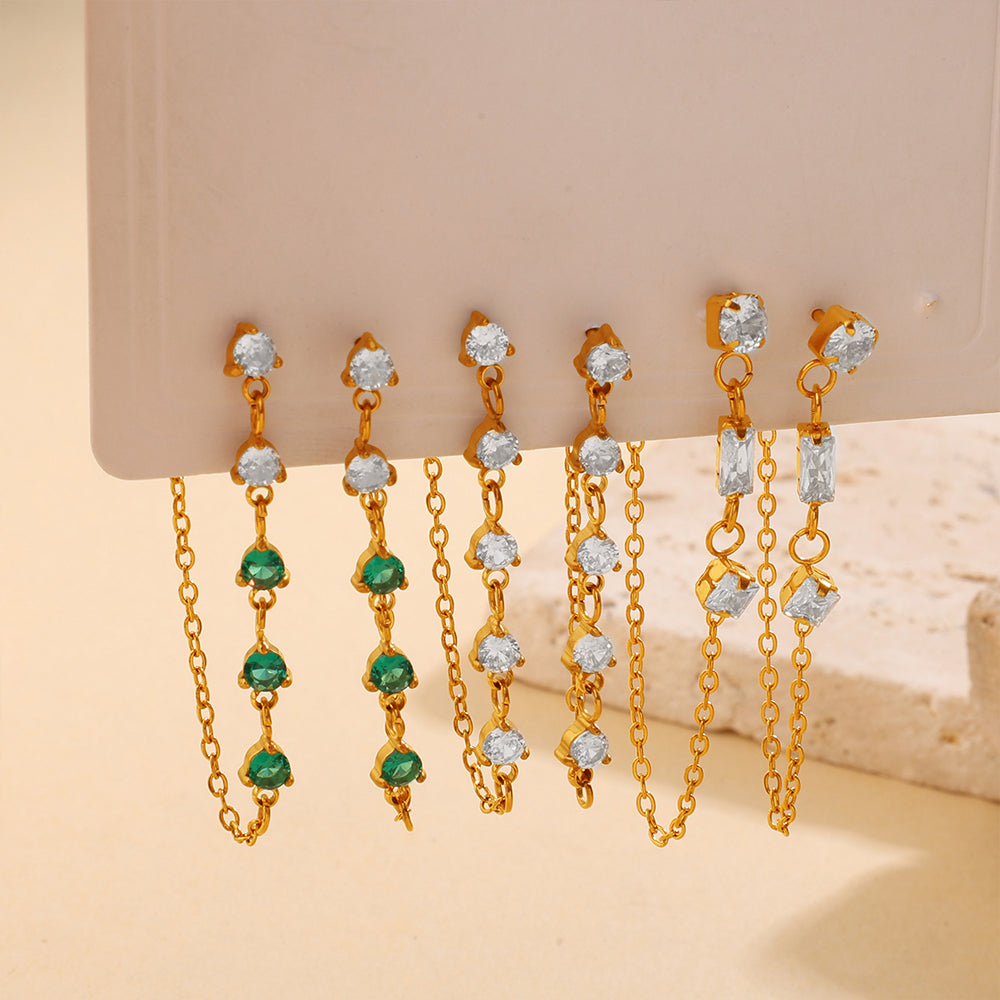 Lumière — Zircon Tassel Earrings