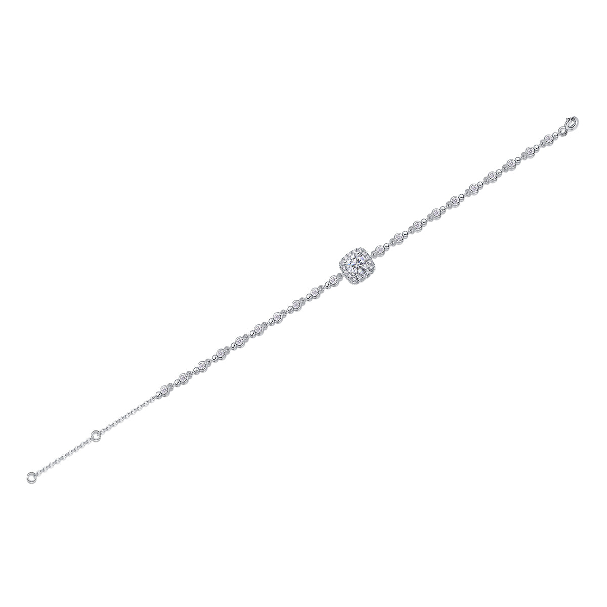 Surrounded by Stars — 1-carat Moissanite Bracelet | S925 Platinum-plated Silver