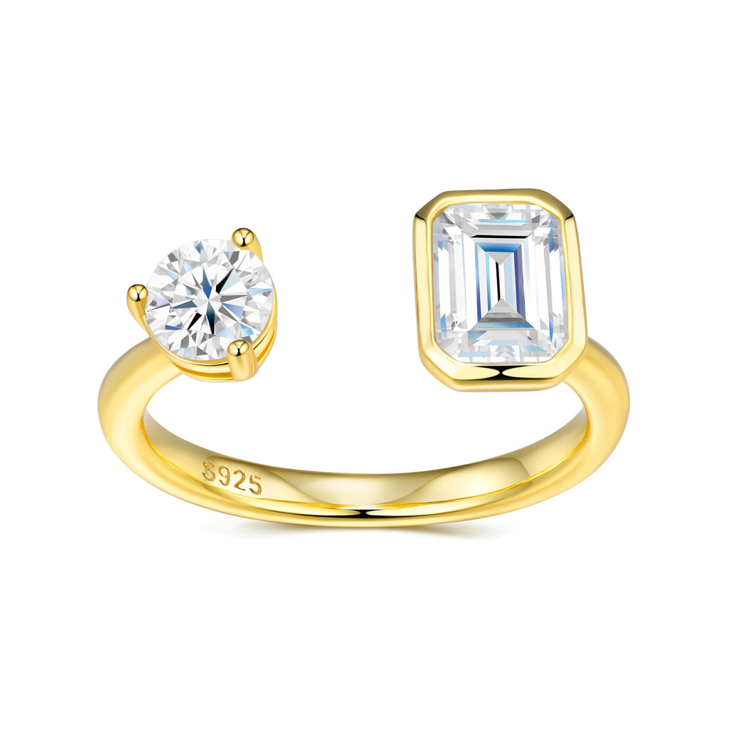 Minimalist Cushion-Cut Morganite Ring — 18K Gold-Plated S925 Silver | GRA Certified