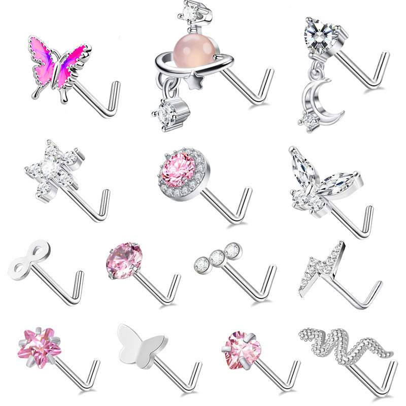 Zircon Nose Ring | Luxury Stainless Steel Piercing | 13 Styles