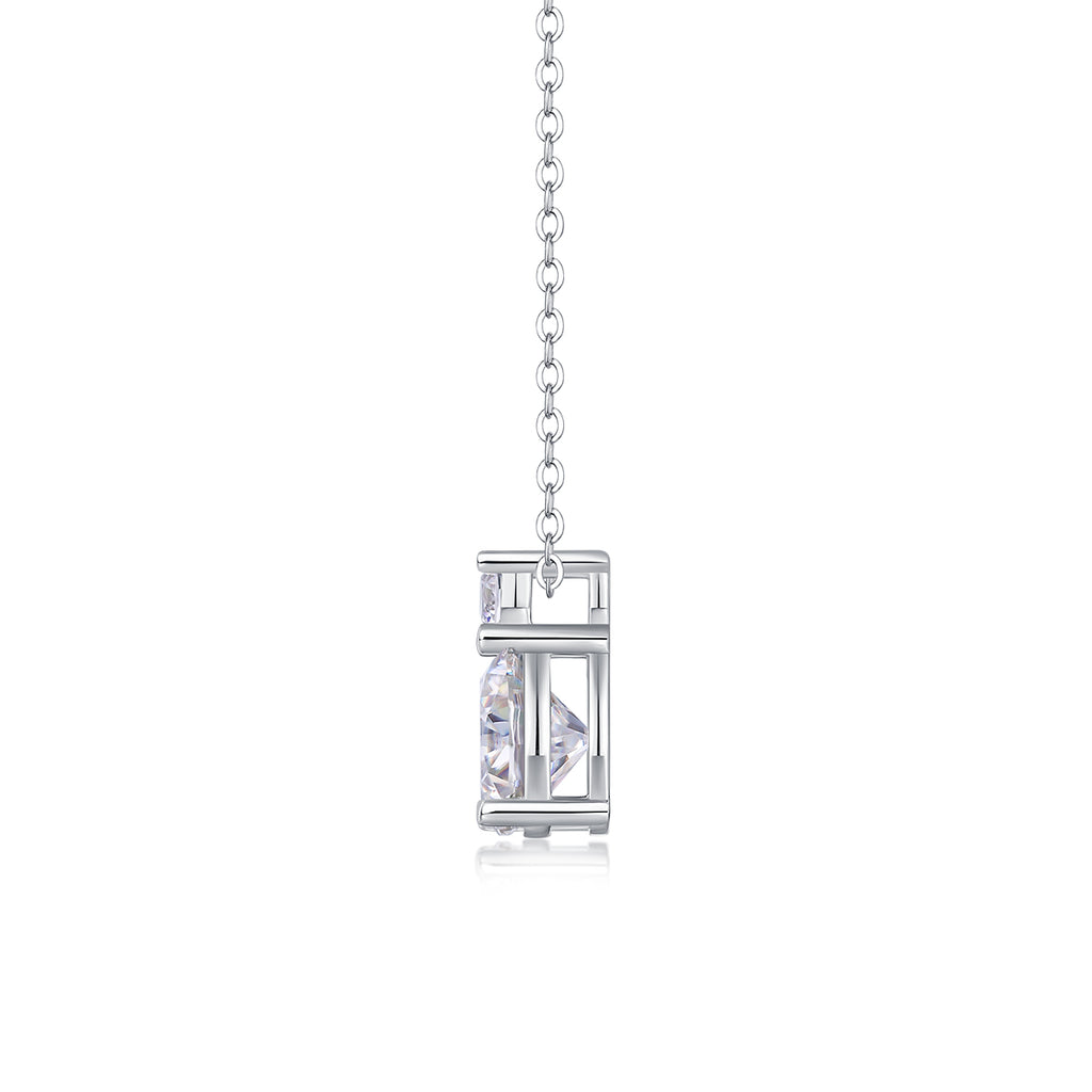 Moissanite Platinum Elegance Pendant Necklace | S925 Silver