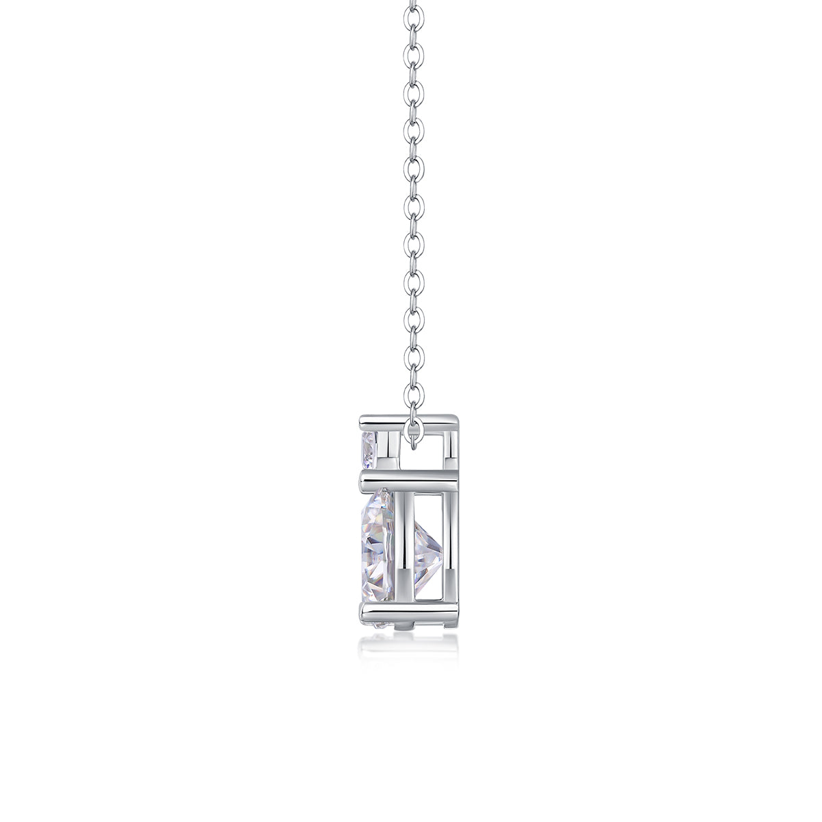 Moissanite Platinum Elegance Pendant Necklace | S925 Silver