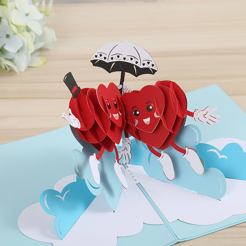 Luxury 3D Laser-Cut Love Greeting Card — Handcrafted Pop-Up Design