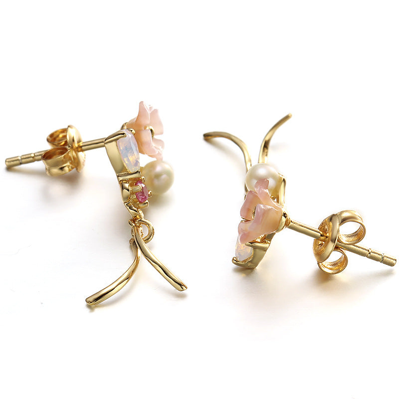 Rosée Shell Ribbon Earrings