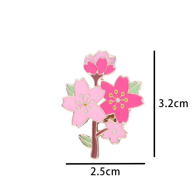Origami Crane & Cherry Blossom Brooch — Luxury Art Pin