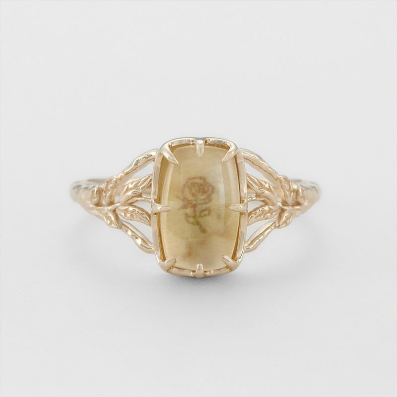 Rose Topaz Ring — S925 Silver with Gemstone Inlay