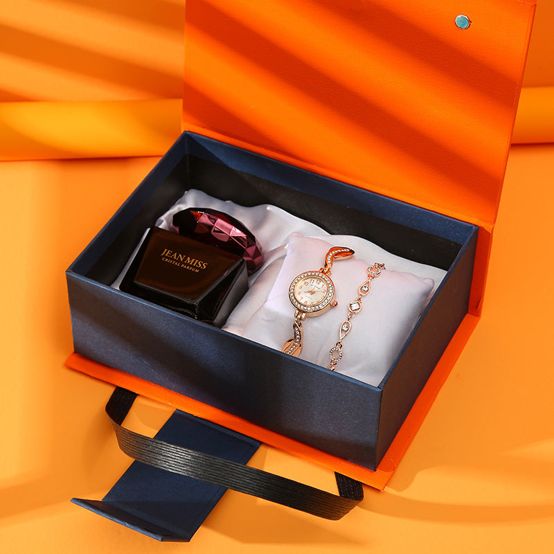 The Luxe Edit — Women's Gift Set | Watch, Lipstick, Perfume & Earrings