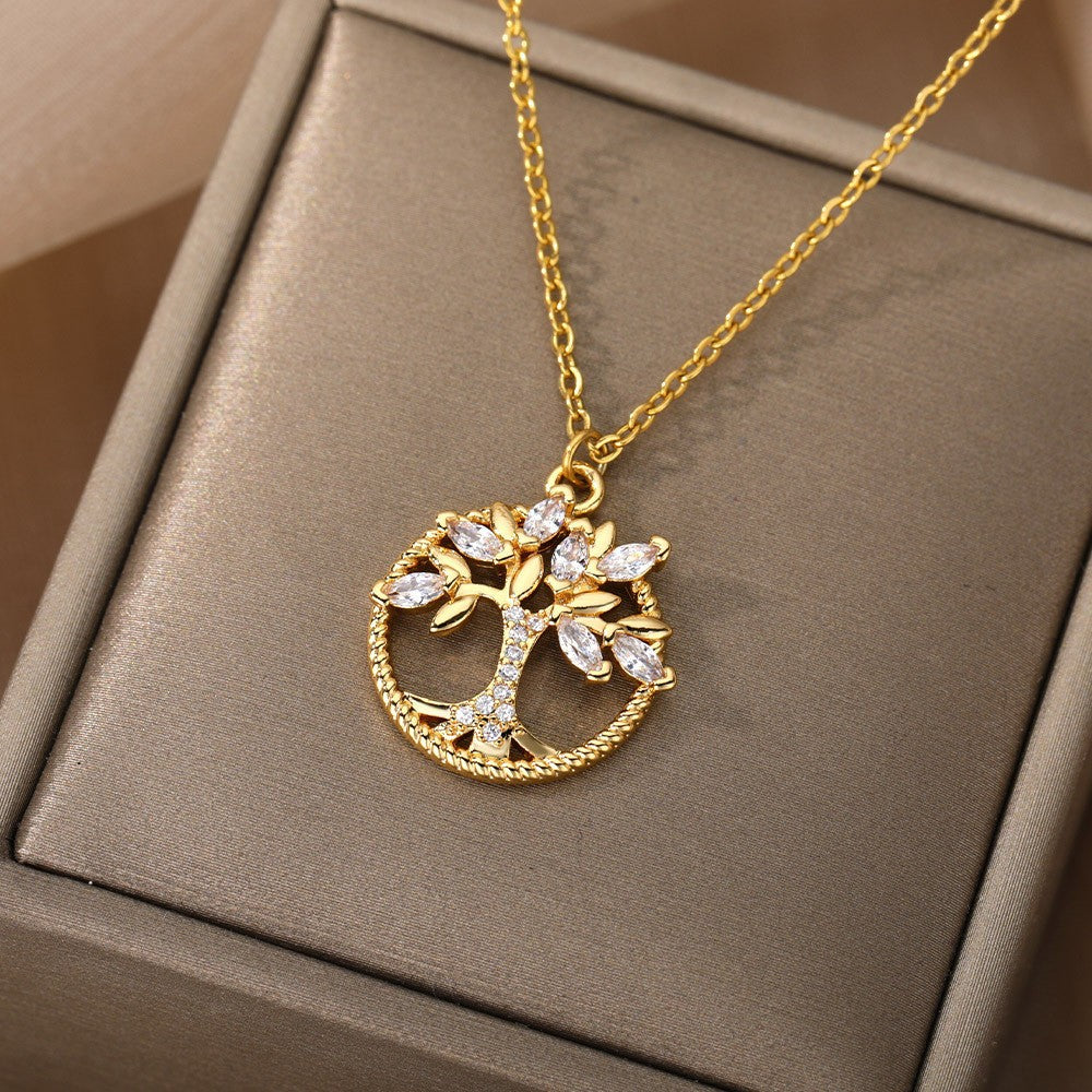 Tree of Life Necklace — Luxury Rhinestone Pendant