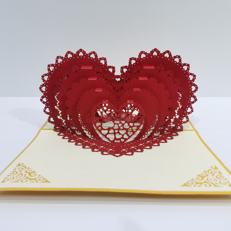 Luxury 3D Laser-Cut Love Greeting Card — Handcrafted Pop-Up Design