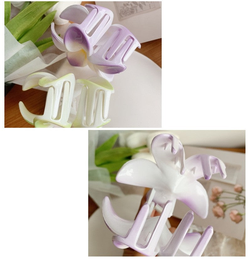 Plumeria Flower Hair Claw Clip — Korean Trendy Style