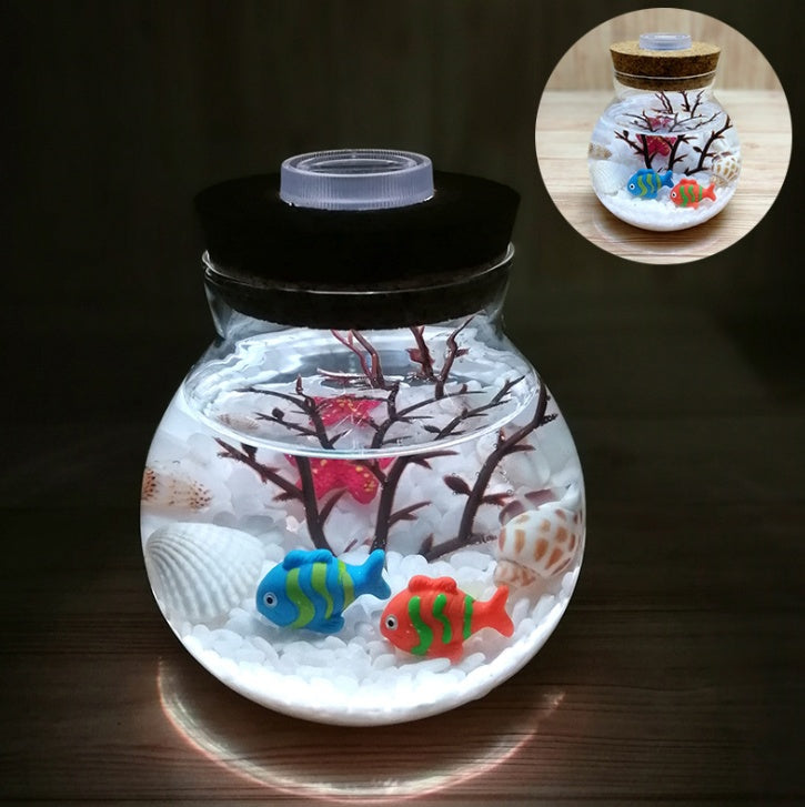 Ocean Dream Bottle — Luxury Luminous Glass Eco Terrarium