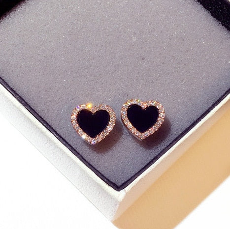 Coeur — Enamel Heart Stud Earrings