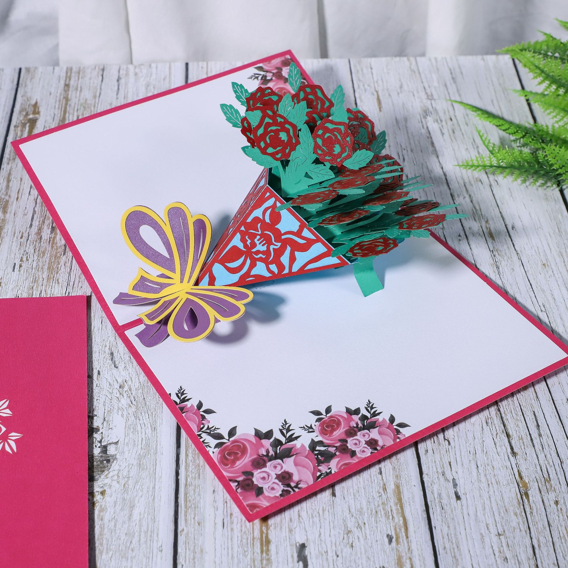 Luxury 3D Laser-Cut Love Greeting Card — Handcrafted Pop-Up Design