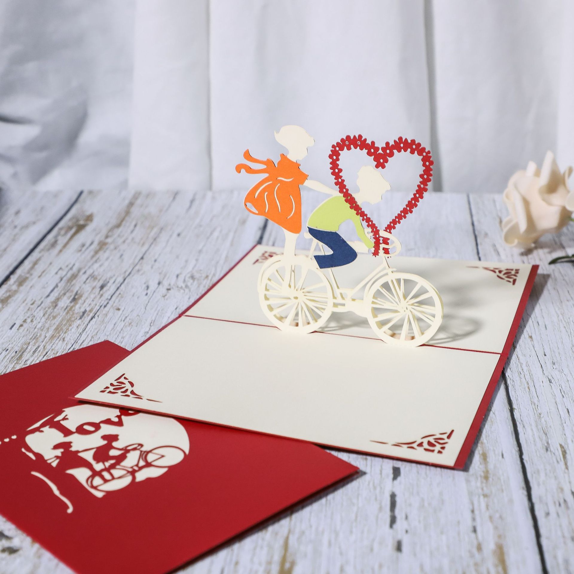 Luxury 3D Laser-Cut Love Greeting Card — Handcrafted Pop-Up Design