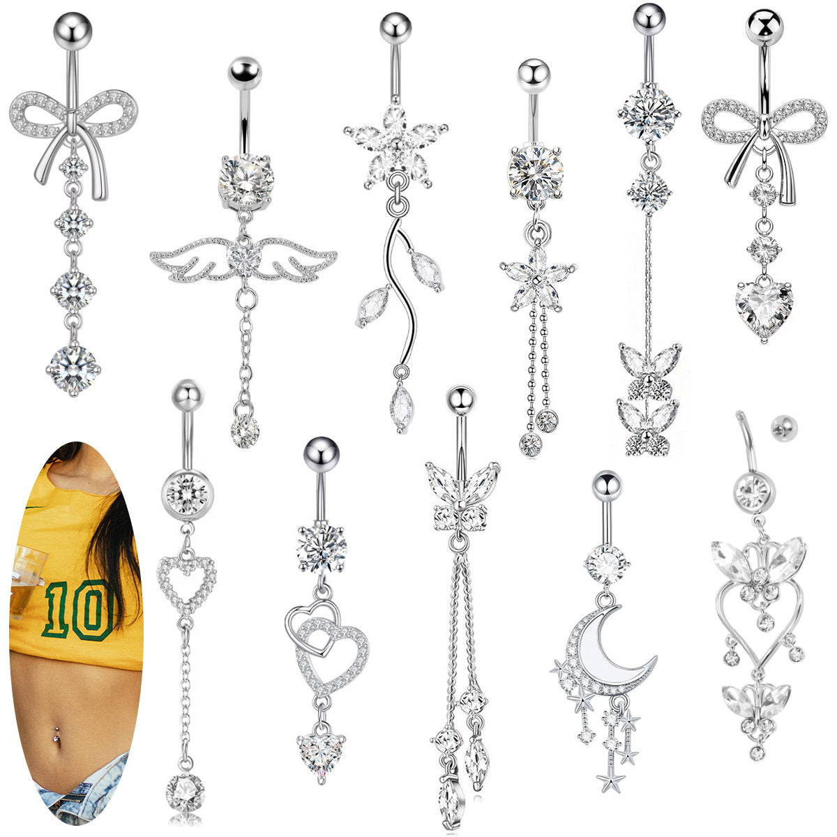 Papillon — Stainless Steel Navel Piercing Collection