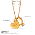 Amour — Gold Heart Double Pendant Necklace