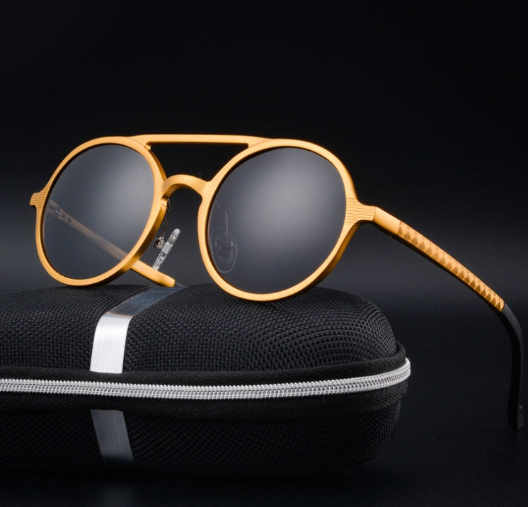 Vintage Round Aluminium Sunglasses — UV400 Driving Eyewear