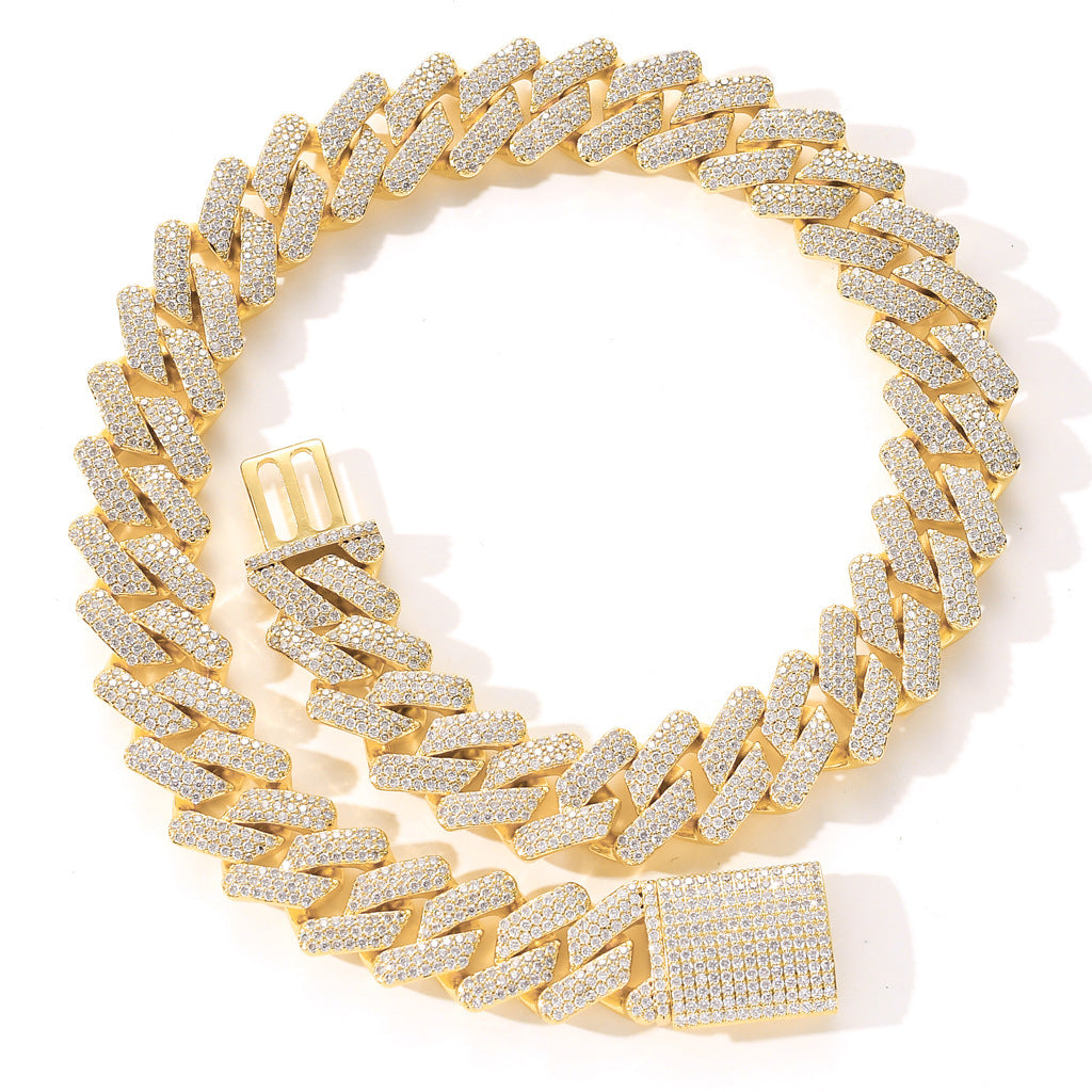 Full Zircon Cuban Chain Necklace | Gold Plated Hip-Hop Luxury