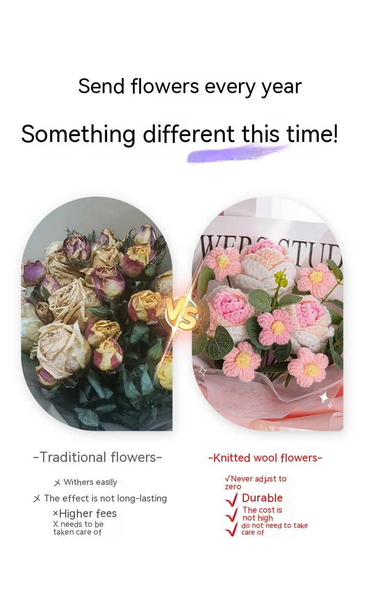 Eternal Rose Bouquet — Luxury Hand-Woven Preserved Flowers
