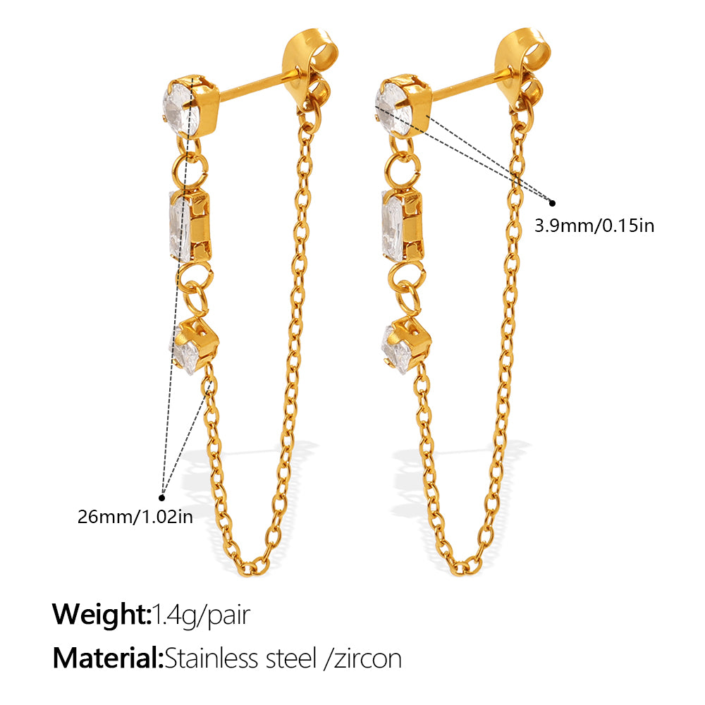 Lumière — Zircon Tassel Earrings