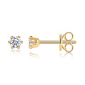 Starlight Solo Dance – Moissanite Stud Earrings | Gold & Platinum Sterling Silver