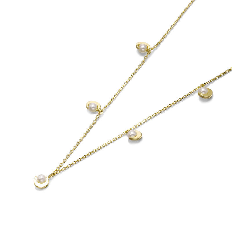 Lune — Natural Pearl Collarbone Necklace | 925 Silver