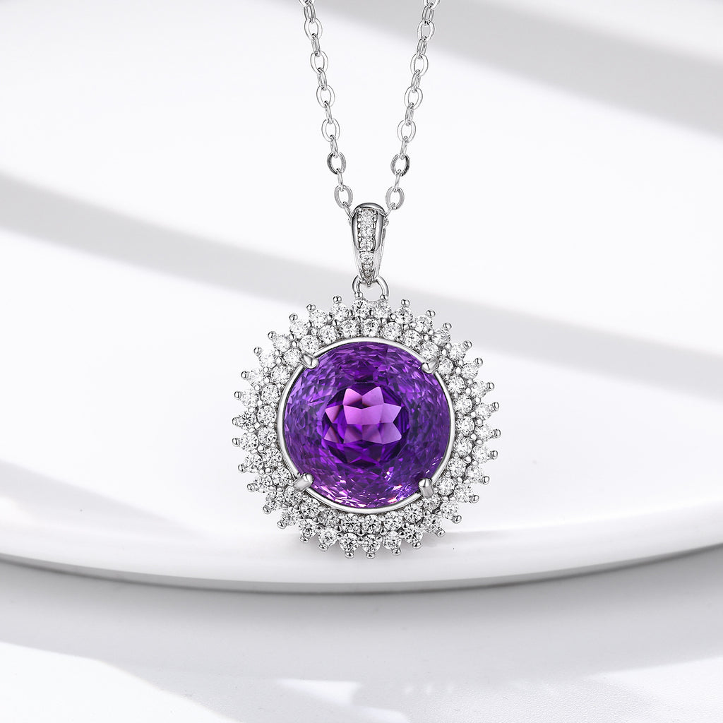 Violet Nest – 925 Silver Platinum Gold Natural Amethyst Luxury Necklace