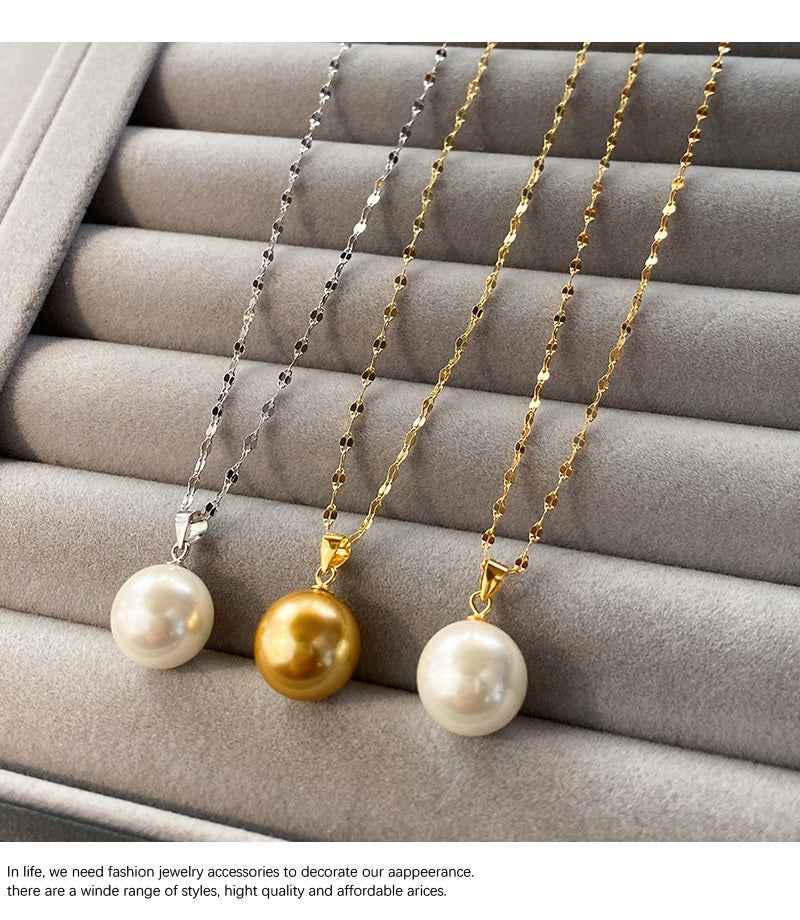 Pearl Luxe — Real Gold-Plated Pearl Clavicle Necklace | Japanese Minimalist