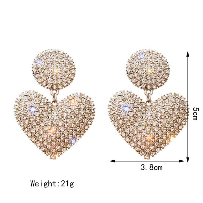 Full Diamond Love Earrings | Gold & Silver Luxury Pearl Stud Earrings for Women