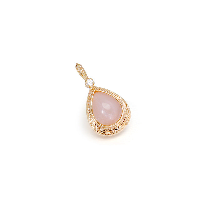 Natural Orange Moonstone Pendant | 925 Silver & Geometric Luxury
